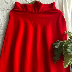 Vintage 50s red velvet skirt high waist yoke skirt swing pin Up Rockabilly skirt small