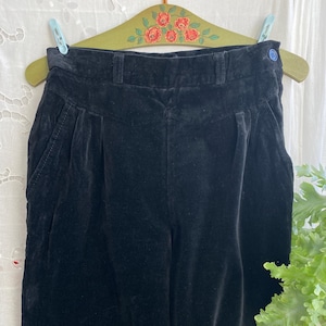Brillant Samt Niedieck 70s 80s Vintage black velvet pants high waist trousers small medium