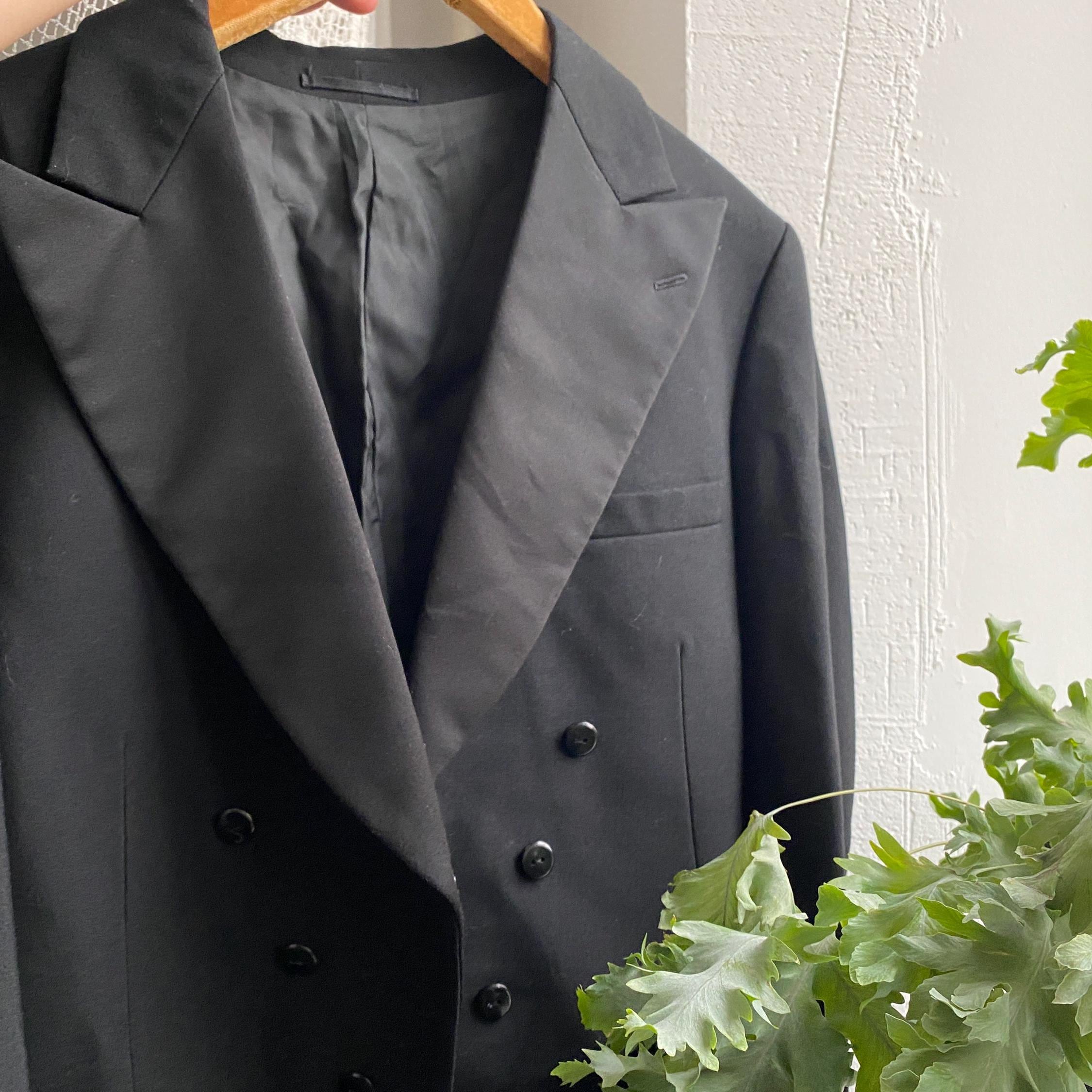 Stockholm Steens 60s 70s Vintage black tuxedo tailcoat mens formal wear double breasted tail coat medium large
