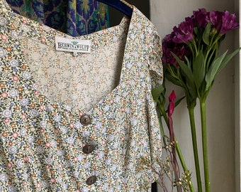 Berwin et Wolff des années 80 et 90 vintage floral dirndl robe manches bouffantes maxi bavaroise robe grande xlarge
