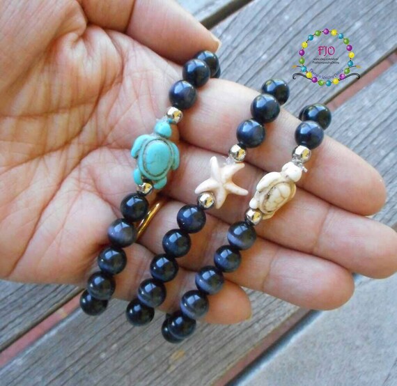 Black Stretch Bracelet Stackable Bracelet Unisex bracelet Etsy