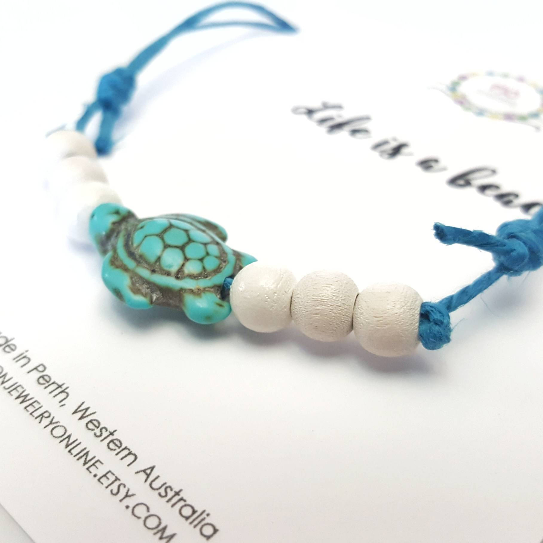 Turtle Anklet Beach Anklet Wooden Beads Ankle Bracelet Surfer Etsy Australia