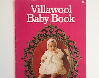 Villawool BABY Pattern Book Vintage Knit and Crochet Designs for Babies Birth to 6 Months in 3, 4 and 5 ply yarns