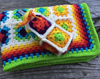 Modèle de couverture de bébé au crochet. Rainbow Baby Afghan et motif douillet de bouteille. Modèle de couverture de bébé neutre en matière de genre PDF Téléchargement instantané