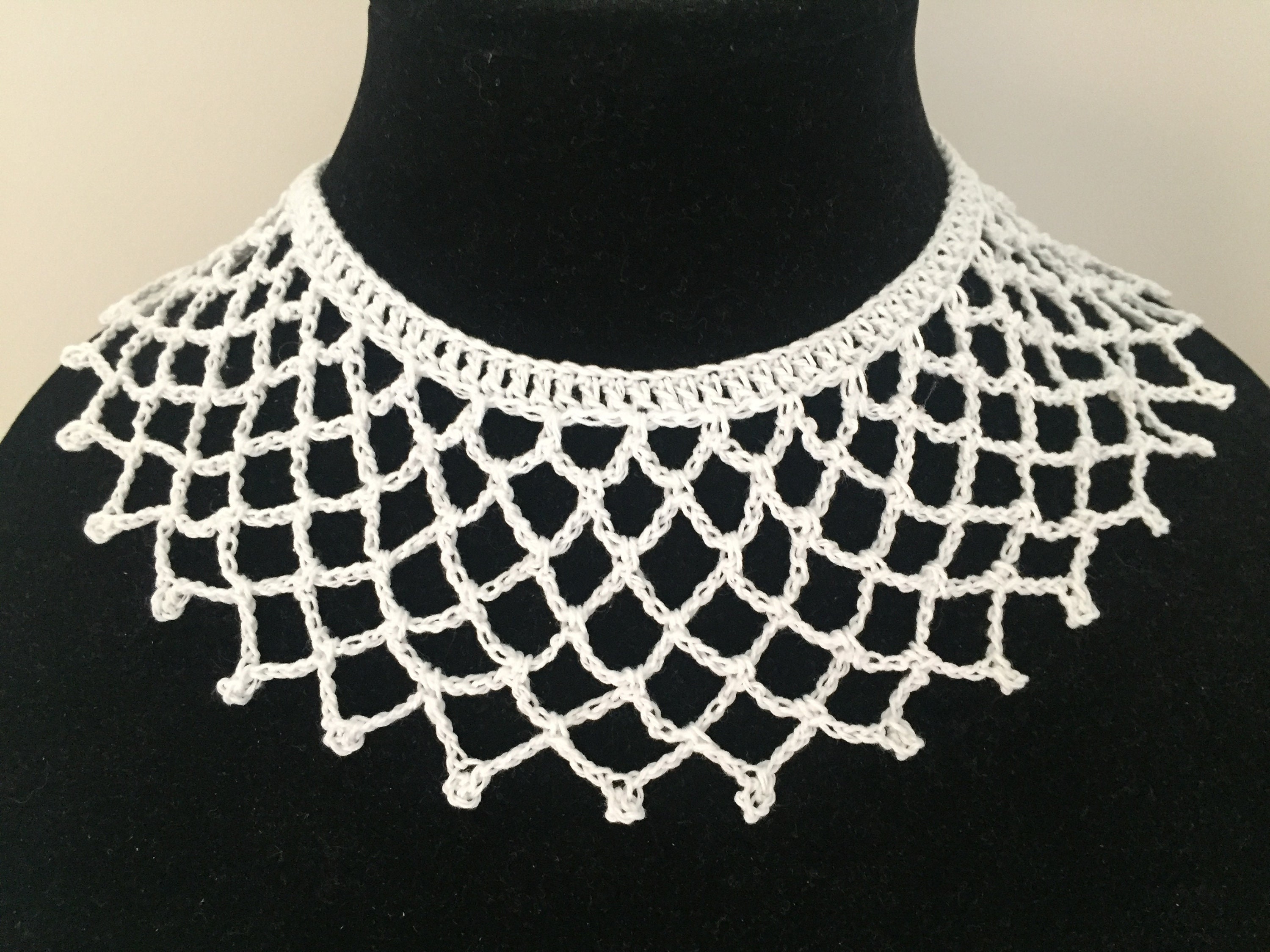 Crochet Collar, Peter Pan Collar, Lacy Collar, Cotton Collar