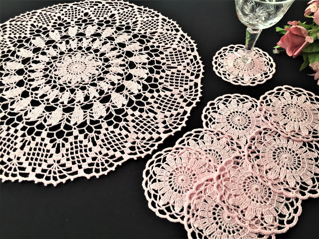 PDF Instant Download Crochet Pattern for Round Table Topper Doily and ...