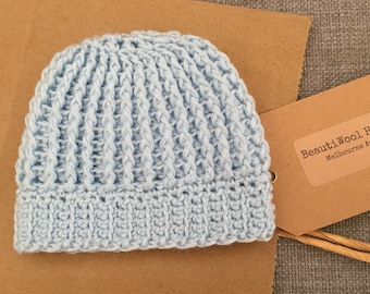 Preemie Baby Relief (Raised) Crochet Hat Pattern PDF Printable Instant Download