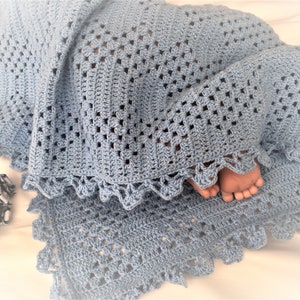 Easy Crochet Blanket Pattern PDF for Reversible Afghan - Printable Instant Download