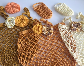 Flower Crochet Eco-friendly Natural Fibre Reusable Market Produce Bag - Made in Australia