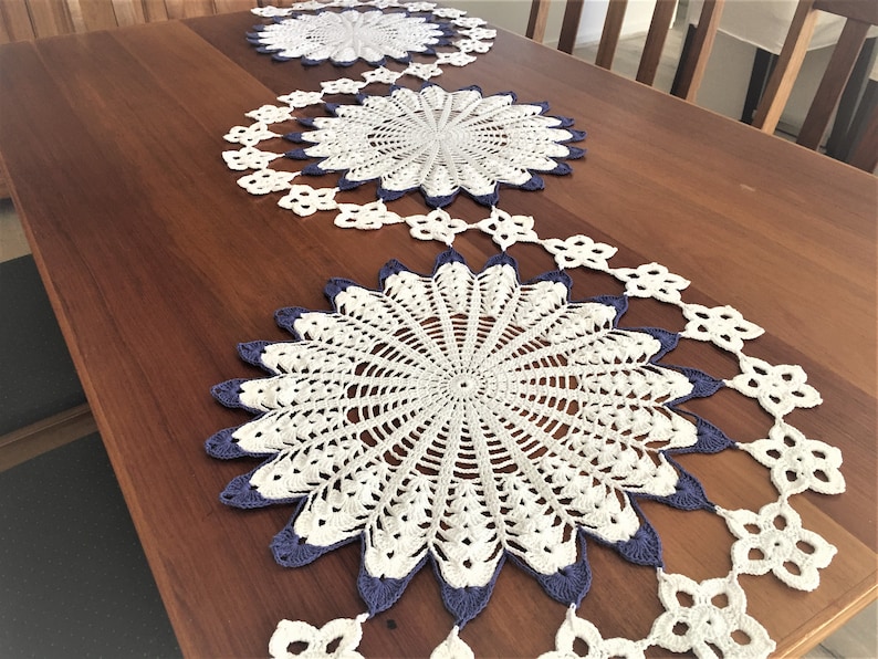 Beautiful Crochet Table Runner PATTERN PDF Instant Download for Intermediate Skill Level image 5