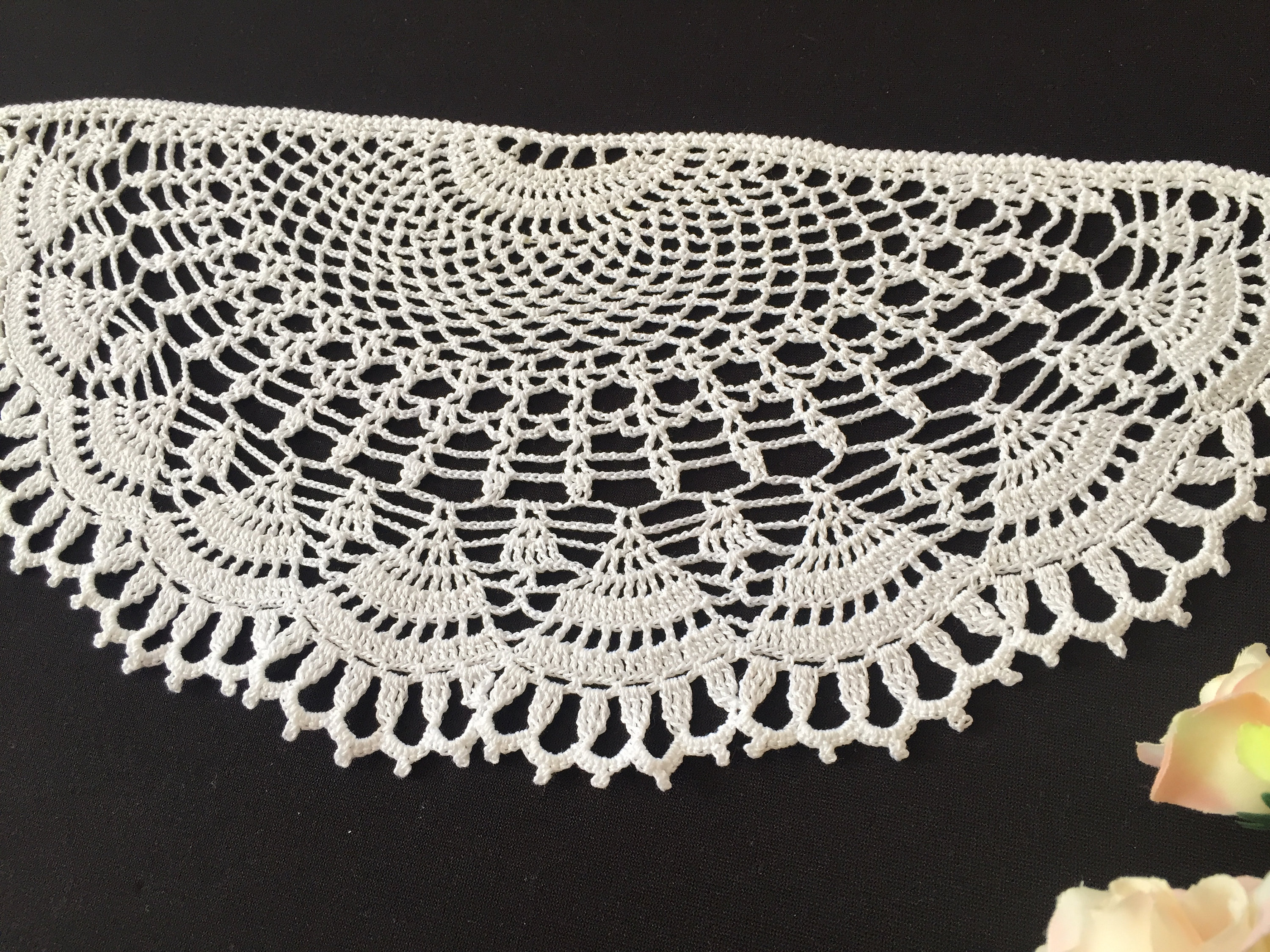 White Crochet Lace Doily for Hall Table