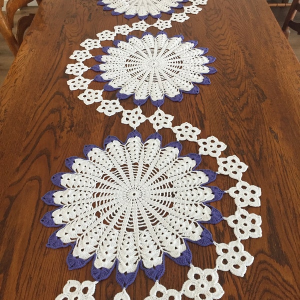 Beautiful Crochet Table Runner PATTERN PDF Instant Download for Intermediate Skill Level