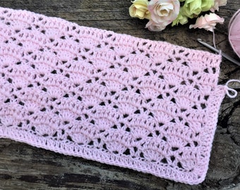 Quick and Easy Crochet Lace Blanket Pattern PDF for Reversible Afghan and Newborn Baby Beanie Hat - Printable Digital Download