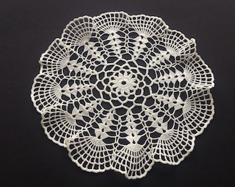 Crochet Lace 8.5" Ruffled Doily