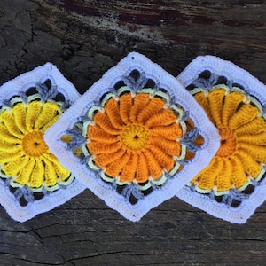 Easy Crochet Pattern PDF Instant Download for Big and Bold Stashbuster Granny Square DAISY