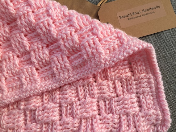 Double Crochet Stitch Crochet Border For Basket Weave Blanket