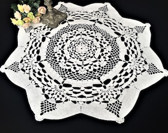 PDF Instant Download Crochet Tablecloth Pattern "AVALON" with Butterflies