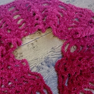 Wine Red Womens Fashion Scarf or Shawl Handmade Crocheted image 8