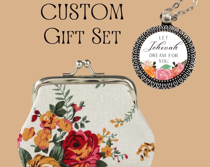 Custom Gift Set- Matching Necklace and Coin Pouch- White