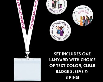 2023 Exercise Patience! Convention Lanyard with Clear Plastic Sleeve and 3 Pins!