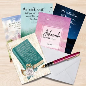 PRINTABLE PDF Set of 5 Sympathy Cards, JW, New World Translation, Digital File