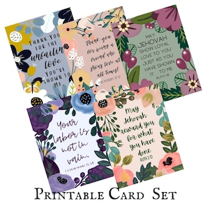 AFDRUKBARE set van 5 dank u schriftkaarten Variety Pack JW New World Translation digitaal bestand