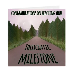 PRINTABLE PDF Theocratic Milestone Greeting Card