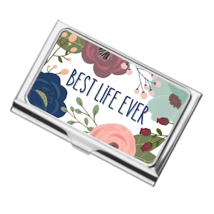 Hand-Drawn Flowers Custom Card Case Holder JW Contact Cards