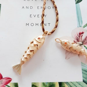 Koi fish lucky charm pendant..symbol of strength, perseverance, courage, bravery, love..Japanese lucky charm..fine, precious..gold plated
