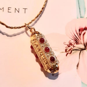 Talisman necklace..protective amulet..lucky charm..courage message..gold plated pendant and adjustable gold linen cord..a magnificent gift