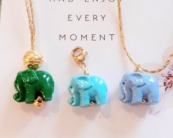 collier éléphant porte-bonheur..amulette animal totem ..trompe en l'air..force,bravoure,longévité..à adopter de 3 à 100 ans..vendu au choix.