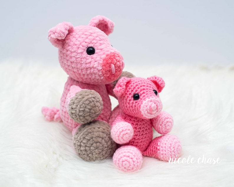 Crochet Pattern PDF Download Pig Crochet Pattern, Small Pig Crochet Pattern, Farm Animal, Pig Amigurumi, Presley the Pig image 1