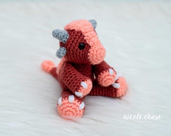 Crochet Pattern PDF Download | Small Ankylosaurus Crochet Pattern, Crochet Dinosaur Amigurumi, Mini Archie the Ankylosaurus
