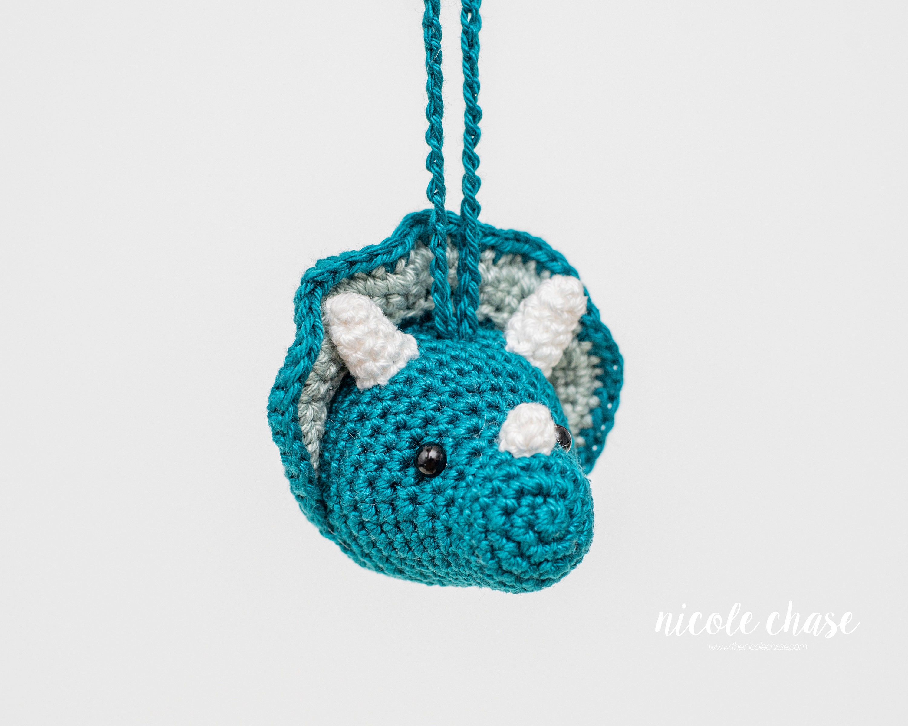 39 Triceratops Crochet Patterns for Dino Lovers, Nursery Decor, and Handmade Gifts 16 Download Triceratops Ornament