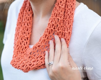 Crochet Pattern PDF Download | Spring Cowl, Textured Cowl, Lightweight Scarf