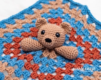 Crochet Pattern PDF Download | Teddy Bear Lovey Crochet Pattern, Security Blanket