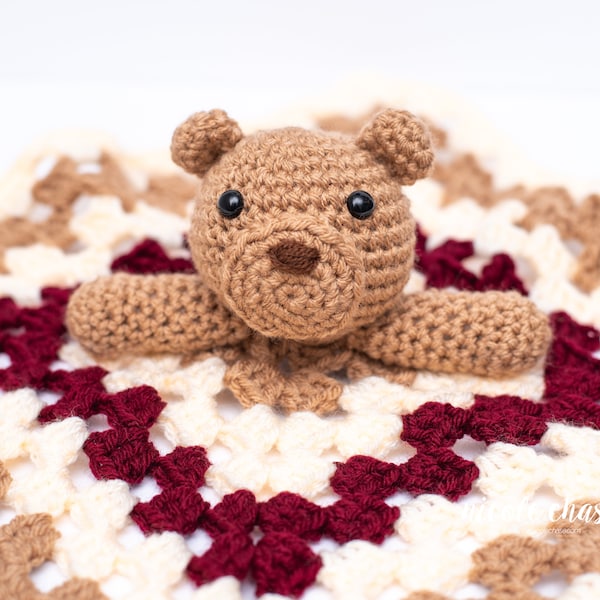 Crochet Pattern PDF Download | Teddy Bear Lovey Crochet Pattern, Security Blanket, Comforter, Bear Amigurumi