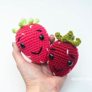 Crochet Pattern PDF Download | Easy Strawberry Crochet Pattern, Strawberry Amigurumi, Beginner Crochet Pattern