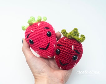 Crochet Pattern PDF Download | Strawberry Crochet Pattern, Strawberry Amigurumi, Beginner Crochet Pattern