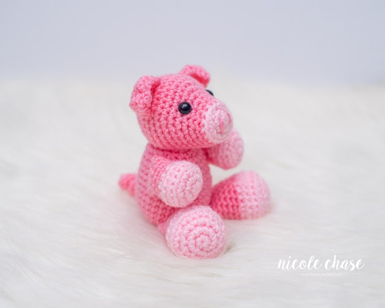 Crochet Pattern PDF Download Pig Crochet Pattern, Small Pig Crochet Pattern, Farm Animal, Pig Amigurumi, Presley the Pig image 2