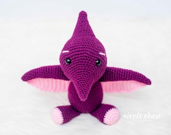 Crochet Pattern PDF Download | Pterodactyl Crochet Pattern, Crochet Pterosaur Pattern, Dinosaur Amigurumi Pattern, Tori the Pterosaur