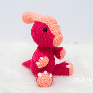 Crochet Pattern PDF Download | Dinosaur Crochet Pattern, Crochet Dinosaur, Amigurumi Parasaurolophus, Parker the Parasaurolophus
