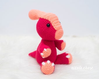 Crochet Pattern PDF Download | Dinosaur Crochet Pattern, Crochet Dinosaur, Amigurumi Parasaurolophus, Parker the Parasaurolophus