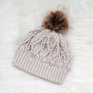 Download do padrão de crochê em PDF | Gorro de crochê com tranças, padrão de gorro de inverno, touca para mulheres, crianças e bebês