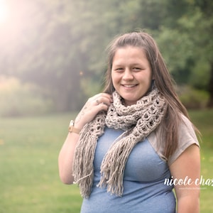 Crochet Pattern PDF Download | Lace Scarf Crochet Pattern, Crochet Scarf Pattern for Women, Lacy Scarf with Fringe