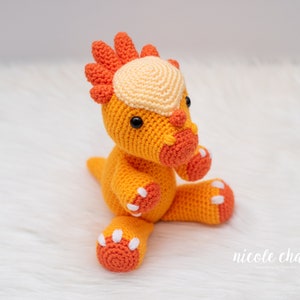 Crochet Pattern PDF Download | Dinosaur Crochet Pattern, Amigurumi Dinosaur, Pachycephalosaurus, Stevie the Stygimoloch
