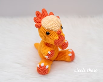 Crochet Pattern PDF Download | Dinosaur Crochet Pattern, Crochet Dinosaur, Amigurumi, Pachycephalosaurus, Stevie the Stygimoloch Crochet