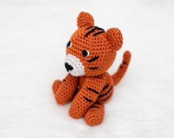 Crochet Pattern PDF Download | Tiger Crochet Pattern, Minimal Sewing, Nearly No Sew Amigurumi, Tatum the Tiger