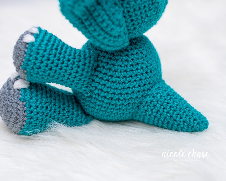 Crochet Pattern PDF Download Dinosaur Crochet Pattern, Crochet Dinosaur Pattern, Dinosaur Amigurumi Pattern, Tanner the Triceratops image 6