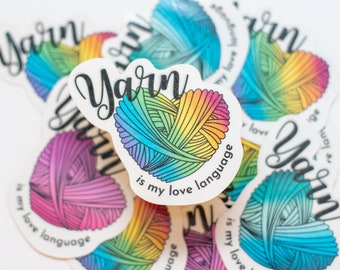 Yarn Sticker, Yarn Lover, Yarn Heart, Yarn Ball Sticker, Stickers for Crocheters, Gifts for Crocheters, Gift for Knitter